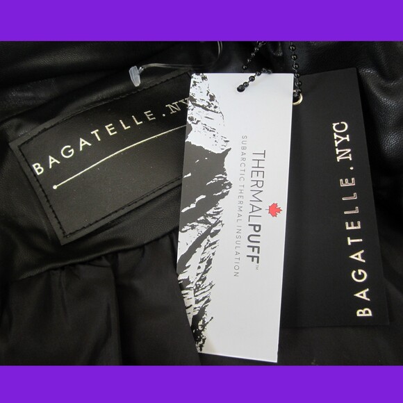 BAGATELLE Collection NEW Oversized Faux Leather Channel Quilted Jacket L - Picture 5 of 10